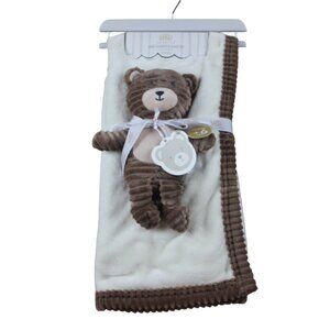 Little Celebrity Teddy Bear Plush Toy Baby Blanket Set Ivory Infant NWT RARE